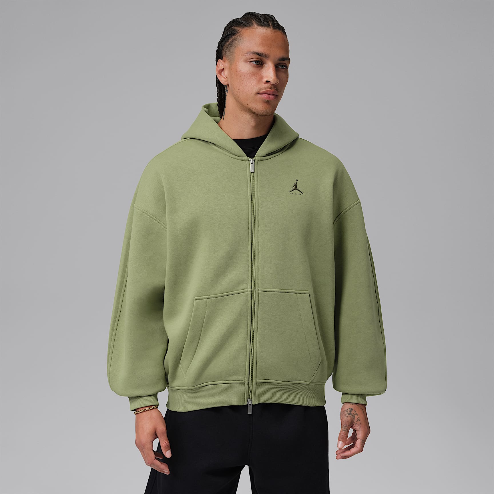 Jordan Brooklyn Men's Oversized Fleece Full-Zip. Nike SK